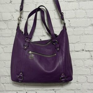 Beautiful Coach Alexandra Convertible Purple Pebble Leather Bag  #F17566 Purse